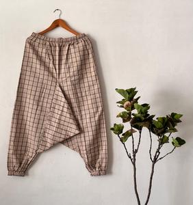 Joggers de Yoga de estilo bohemio ecológicos para mujer, cómodos pantalones holgados de lona a cuadros, cierre de cordón frontal plano transpirable - Product Image 2