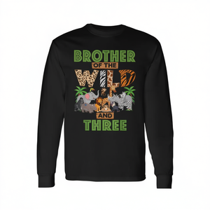Camiseta de Manga Larga con Diseño de Zoológico, Safari y Jungla para el 3er Cumpleaños, Hermano de la Naturaleza, para Eventos Promocionales - Product Image 2
