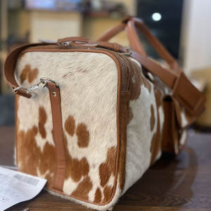 Bolsas de lona de cuero genuino de vaca totalmente personalizadas, bolsas de lona de piel de vaca de Color sólido resistente a bajo precio para hombres - Product Image 6