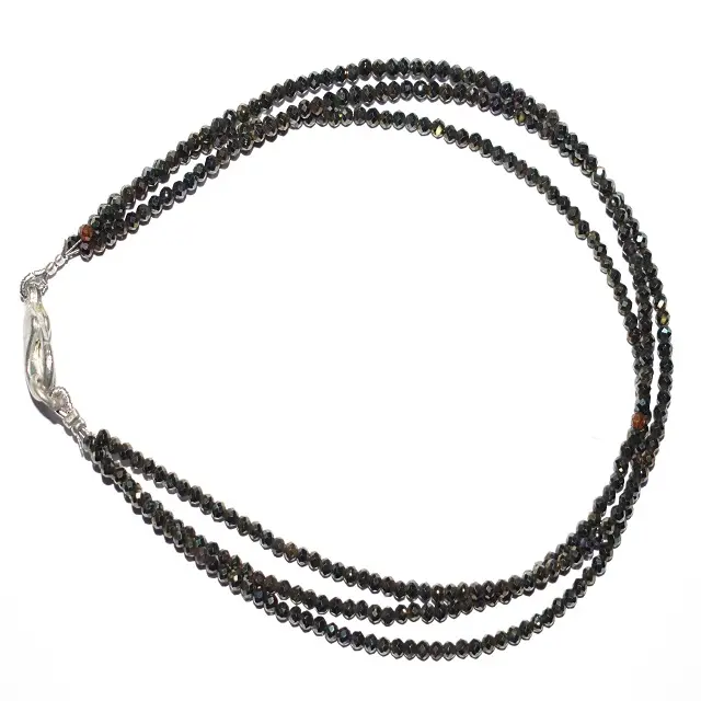 925 Sterling Silver Super Genuine Spinel 2 mm Beads Gemstones Bracelets 9 Inches 3 Layer Strand Bracelets Women and Men Jewelers