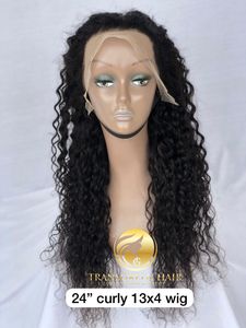 วิกผมแท้แบบอินเดียไม่ผ่านกระบวนการ100% พรีเมี่ยมคุณภาพสูงขนาด24 "" 13x4จากธรรมชาติผมหยิกแบบสวิสใสตรงจากอินเดีย - Product Image 2