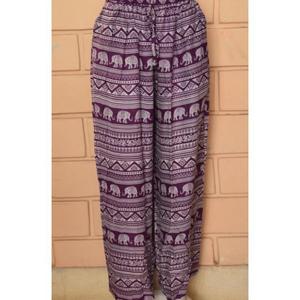 Plazzo của phụ nữ đa Rayon voi in plazzo thường mid-eo phong cách đàn hồi eo thoáng khí Hoàng Gia nhìn Kích thước miễn phí - Product Image 2