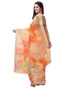 Dernier designer indien Broderie à paillettes Chinon Saree Blouse Wedding Party Wear pour femmes Qualité d'exportation assurée - Product Image 4