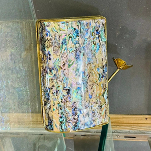 Custom Made <b>Resin</b> Embellished Purse with <b>Stones</b> and Beads Available with Metal Handle Bag Ideal for Resale Falak World Export - Product Image 1