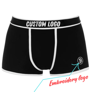 Precio de fábrica, paquete de 2 calzoncillos bóxer de algodón para hombre, logotipo personalizado al por mayor con pretina elástica, servicio OEM/ODM - Product Image 3