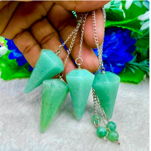 คริสตัลธรรมชาติสีเขียว Aventurine เหลี่ยมเพชรพลอยลูกตุ้ม Dowsing สำหรับการรักษา reiki ขายส่ง - Product Image 2