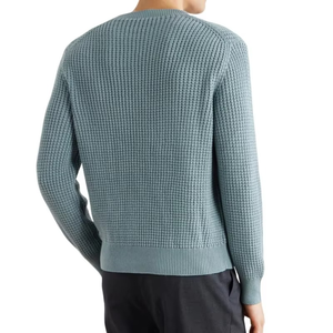 Pull-over Homme Haut de Gamme en Maille Gaufrée 100% Coton, Col Rond, Coupe Classique, Écologique, Vente en Gros Personnalisée - Product Image 2