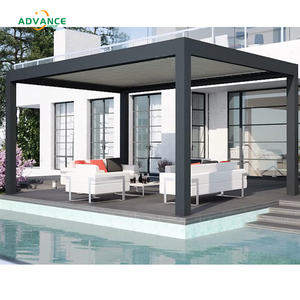 Pergolato funzionale elegante e spazioso con illuminazione a LED per <span class=keywords><strong>balcone</strong></span> sul tetto Area per il tempo libero durevole facile installazione padiglione - Product Image 5