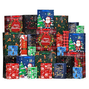 Bolsas de regalo de Navidad Tamaños surtidos, Navidad para regalos Bolsas de regalo de vacaciones de Navidad reutilizables Incluye bolsas de vino - Product Image 1