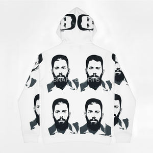 Sweat à capuche imprimé Asali à fermeture éclair lourde, vêtements d'hiver, sweats à capuche imprimés, style hip-hop, polaire, sweat à capuche imprimé Asali - Product Image 2