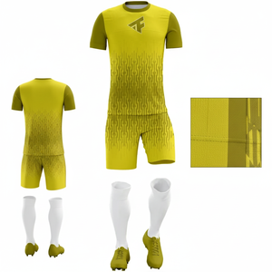 Ensemble d'uniformes de football unisexe personnalisé, respirant, à séchage rapide, léger, en polyester, maillot de football, shorts, vêtements de sport par sublimation, OEM - Product Image 2
