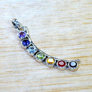 Colgante de Piedras Naturales Variadas, Plata de Ley 925, Colgantes de Piedras Preciosas Talladas, Precio al por Mayor, Joyería - Product Image 1