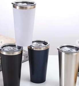 Gobelet à café en acier inoxydable simple, écologique, grande capacité, pour les affaires - Lavable et en stock - Product Image 1