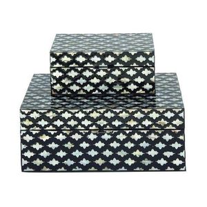 Ensemble de 2 boîte de rangement pour boucles d'oreilles et colliers, accessoires et coffret cadeau, boîte à bijoux pour collier et boucles d'oreilles pour femmes - Product Image 3