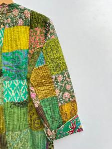 เสื้อโค้ทของผู้หญิงวินเทจทำด้วยมือเสื้อโค้ทผ้าไหมปักกระดุมสองแถวเสื้อแจ็กเก็ตผ้าถักมือสั้น - Product Image 5