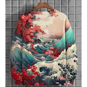 Men's Vintage <b>Plant</b> Graphic Pullover Hoodie Autumn Long Sleeve Oversized Sweatshirt with O-Neck Breathable for Winter - Product Image 1