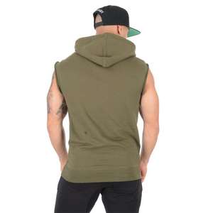 Casual Streetwear Summer Sleeveless Gym Hoodie Workout Bodybuilding Muscle Fit Wholesale Custom Colors Sleeveless Hoodie For Men - Product Image 5