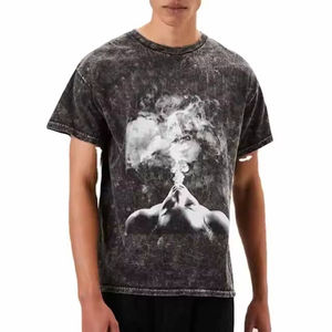 Camiseta Unisex de Algodón y Bambú con Lavado Ácido, Corte Oversize, Hombros Caídos, Diseño Recortado y Estampado Personalizado - Product Image 5