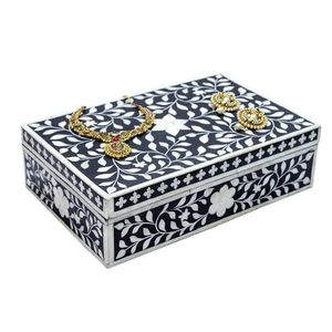 Boîte à bijoux de luxe en os incrusté, faite à la main, couleur personnalisée - Product Image 1