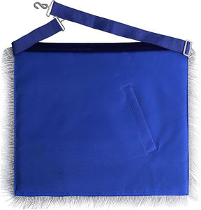 Tablier de Loge Bleue de Maître Vénérable, Design de Luxe Brodé, Fixation Magnétique à Coudre, Franges Argentées, Qualité aux Normes les Plus Élevées - Product Image 4