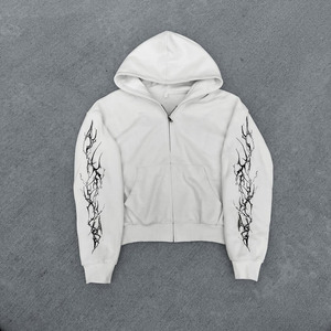 OEM Vêtements de rue pour hommes de haute qualité 100% coton Flare sérigraphié Survêtement surdimensionné avec capuche Plus Size Option - Product Image 3