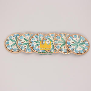 Vietnam Hot Sale <b>Kitchen</b> <b>Accessories</b> Colorful Round Rattan Coasters Heat-Resistant Household <b>Decorative</b> Cup Mats - Product Image 2