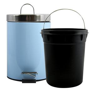 Pattumiera a pedale MSV 3L in acciaio inox blu pastello - Product Image 4