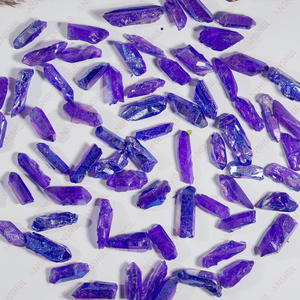 Points de quartz Aura miniatures de couleur violette naturelle, cristaux semi-précieux pour la guérison, la décoration et la méditation, au prix de gros - Product Image 5