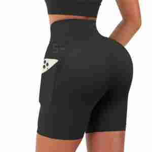 Pantalones Cortos Deportivos para Mujer, Estilo Biker, Color Sólido, Personalizados, para Correr, Hacer Ejercicio, Gimnasio, Yoga, Cintura Media, 100% Algodón, Resistentes al Viento, Transpirables - Product Image 5