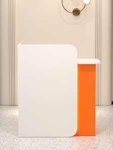 Customizable Modern White Reception <b>Desk</b> with <b>Large</b> Storage for Office Salon Hotel Gym-Wood Material - Product Image 5