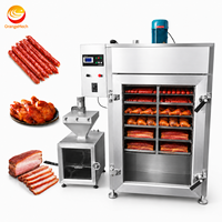 Four à saucisses automatique commercial au gaz / électrique / vapeur, fumoir à viande pour poisson, saucisses et bacon