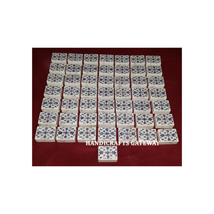 Natural White Marble <b>Blue</b> Mother of Pearl Flower Design Inlay Work <b>Boxes</b> of Indian Manufacturing Best Price Jewelry Gifting Box - Product Image 1