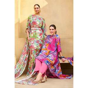 Conjunto de 3 Piezas de Traje de Algodón y Seda sin Coser para Mujer, Multiestilo - Product Image 3