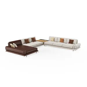 Harmonika Set Sofa sudut Modular furnitur ruang tamu kustom kain Sofa gaya Modern mewah furnitur ruang tamu