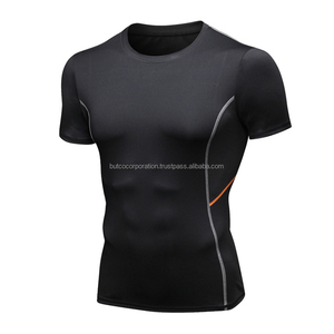 T-shirt de compression en maille unie pour homme, manches longues, écologique et respirant, vente en gros - Product Image 5