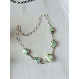 Tia Long Palomino Variscite & Sterling <b>Silver</b> Fine <b>Choker</b> Necklace - Product Image 3