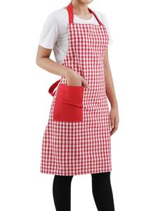 Babero teñido en hilo de algodón 100%, delantal, cintura gris, babero, comida, salón de cocina, peluquero, jardín, barbacoa, PE, LDPE, PU, tela vaquera de PVC, poliéster - Product Image 4