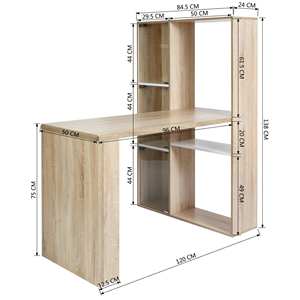 Escritorio para Computadora 'Cath' de Madera de Haya WELL HOME, 120x84.5cm a 138cm, Diseño Elegante y Práctico - Product Image 3