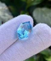 En gros Naturel Bleu Ciel Topaze Losange Cerf-Volant Bouclier Fantaisie À Facettes Pierres Précieuses En Vrac pour La Fabrication De Bijoux Certifié IGI