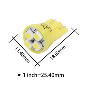 T10 #168 #194แผงหน้าปัดไฟติดรถยนต์4SMD 3528หลอดไฟ LED 1/2 "ฐานซ็อกเก็ตล็อคบิด12V สีขาวสีฟ้าสีแดงสีเขียว - Product Image 5
