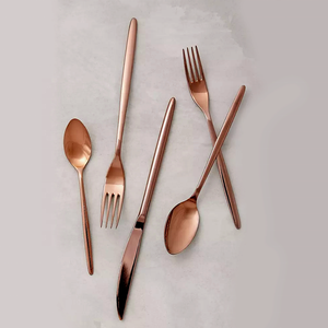 Designer Dining <b>Serving</b> sets long Rose <b>Gold</b> Design flatware Long Round Handle Flatware sushi <b>serving</b> Set - Product Image 1