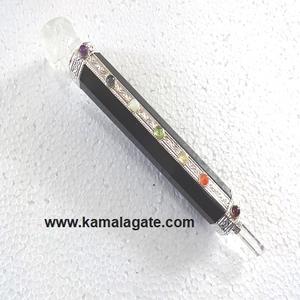 Vente en gros de pierres précieuses en cristal d'agate naturelle 7 chakra, baguette de guérison Reiki sculptée à la main en pierre semi-précieuse - Product Image 2