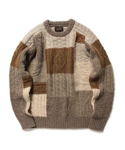 Pull en laine mélangée tricoté ouvert respirant à rayures imprimées Suprex Enterprises 2026 pour homme, manches longues, col rond, décontracté - Product Image 1