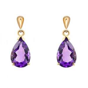 ต่างหูเงินแท้ 925 ประดับพลอยอะมีทิสต์ธรรมชาติ รูปไข่ 12x16 มม. ราคาขายส่ง & Surgyan Saini - Product Image 5