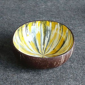Cuencos lacados de cáscara de coco, utensilios de cocina decorativos de colores personalizados hechos a mano, estilo único Natural, precio barato - Product Image 2