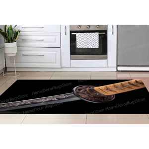 Alfombra Antideslizante con Diseño de Katana Asiática, Alfombra Suave con Pelo - Product Image 1