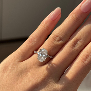 Anillos de diamantes cultivados en laboratorio de plata 925 al por mayor duraderos IGI certificado corte brillante E Color 2,5 quilates VVS2 OEM fábrica mujer lindo - Product Image 3