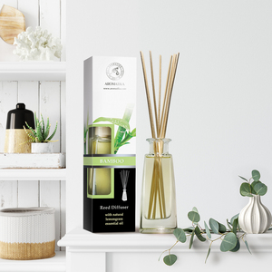 Diffuseur de roseaux en bambou AROMATIKA 100ml, bouteille en verre, huile essentielle naturelle de citronnelle, frais, sans phtalates, sans alcool, longue durée - Product Image 3