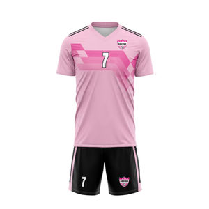 Conception personnalisée OEM Uniforme de football sublimé à col en V Tissu polyester respirant sans couture à séchage rapide comprenant des chaussettes et des sacs - Product Image 3