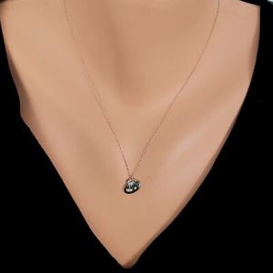 Collier en argent sterling 925 avec pierre blanche et inscription 'Vav Allah' finition or rose, cadeau idéal - Product Image 1